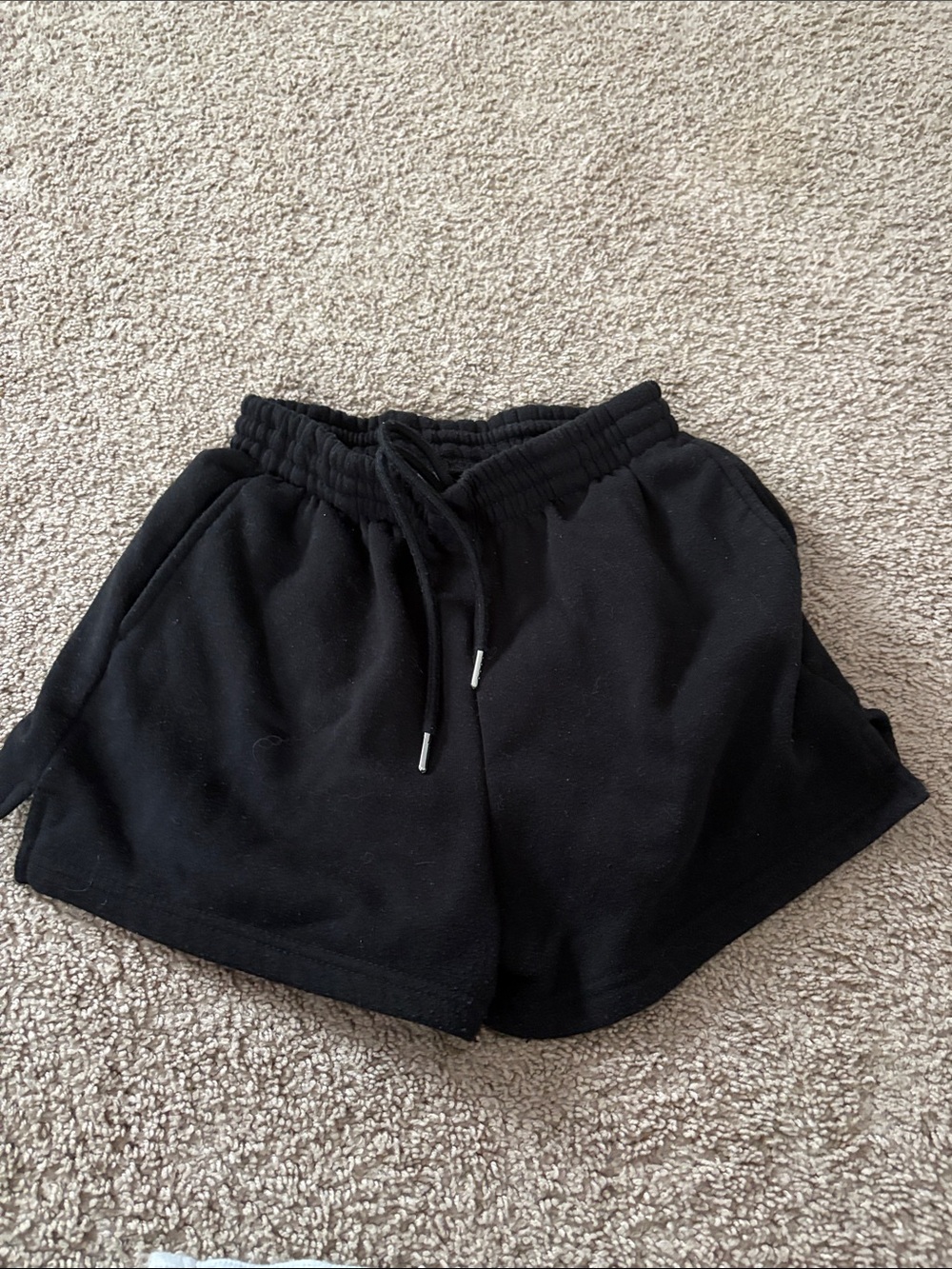 Black Women's Drawstring Lounge Shorts (some pilling)